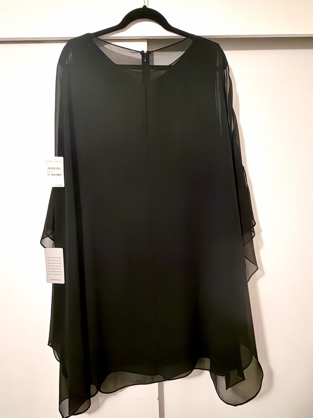 Chelsea28 Black Sheath Dress with Chiffon Overlay Size L